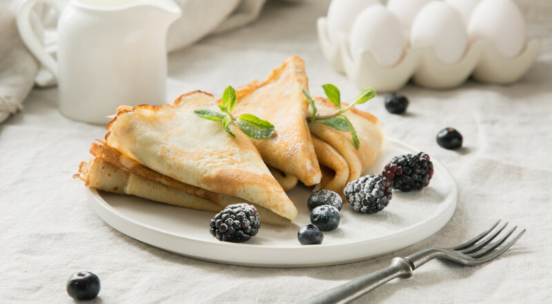 Stacked Crepes with Berries