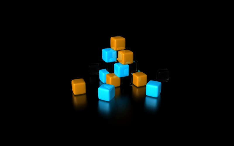 Stacked Cubes on Black