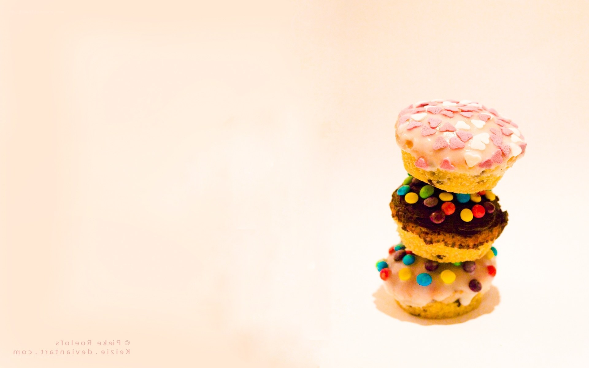 stacked cupcakes with sprinkles