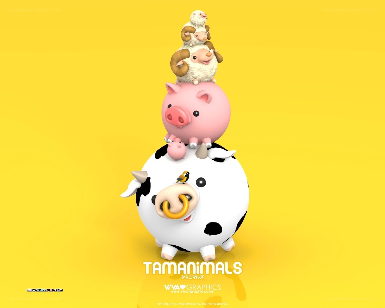 stacked farm animals