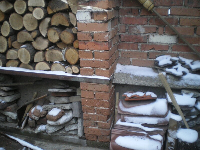 Stacked Firewood and Tiles