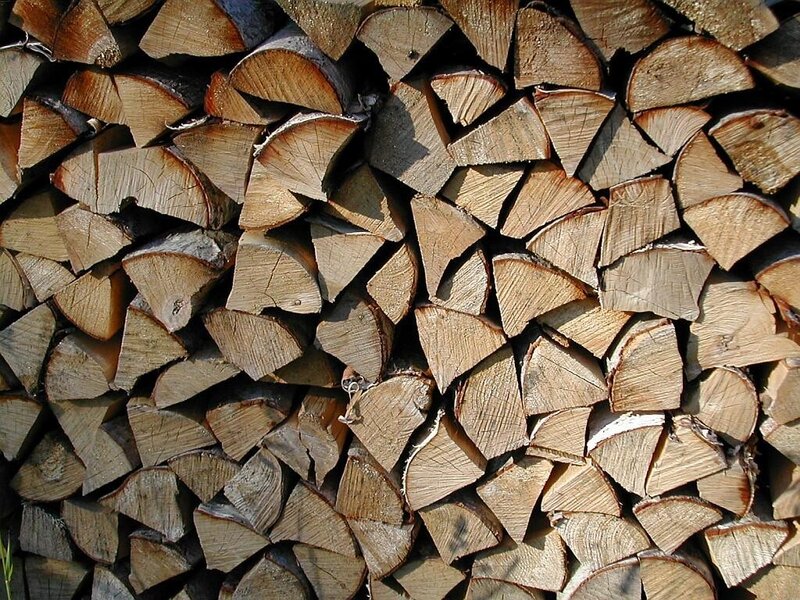 stacked firewood logs