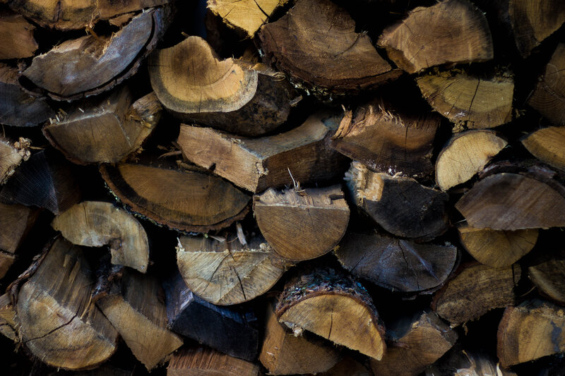 Stacked Firewood Logs — Brown, Natural, Photograph, Saw Cuts, Tree Rings