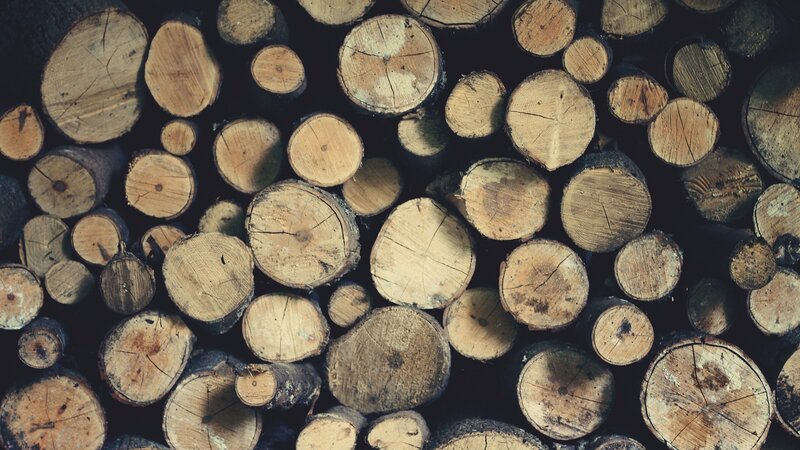 Stacked Firewood Logs — Brown, Neutral