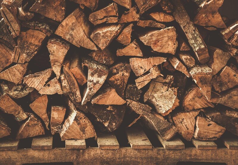 Stacked Firewood Logs — Brown, Rustic