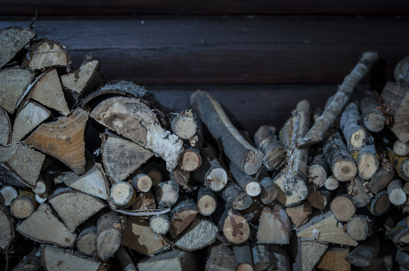 Stacked Firewood Logs — Brown