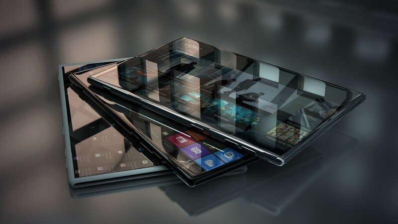 stacked foldable tablets