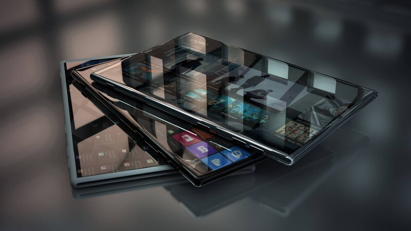 Stacked Foldable Tablets — Black, Modern, 3d Render