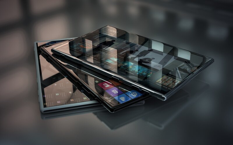 Stacked Foldable Tablets — Black, Modern