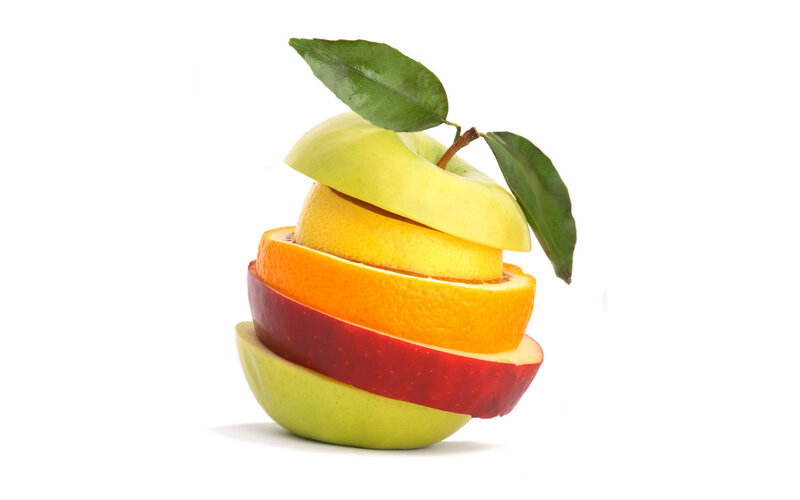 stacked fruit slices