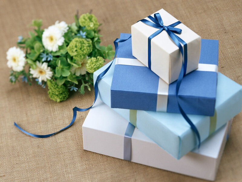 Stacked Gift Boxes — Blue, Calm