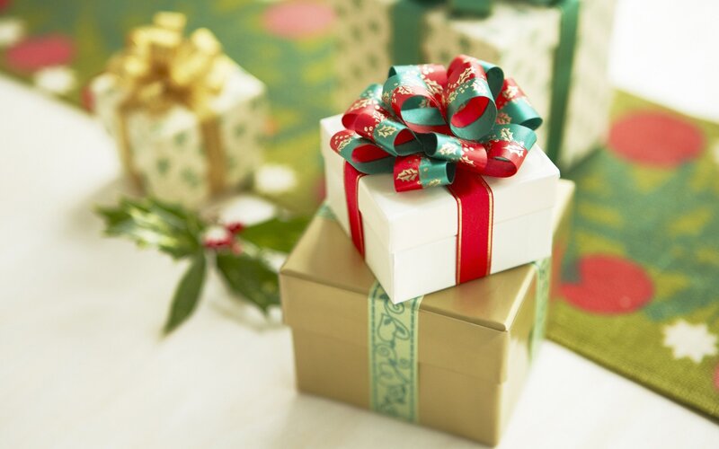 Stacked Gift Boxes — Green, Festive, Winter