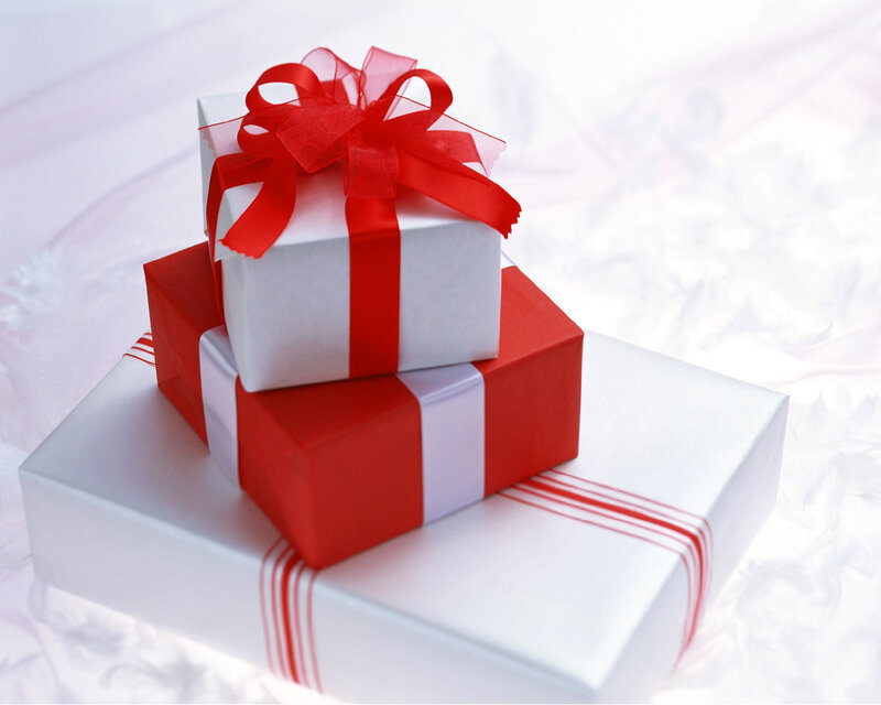 Stacked Gift Boxes — Red, Festive, Photograph