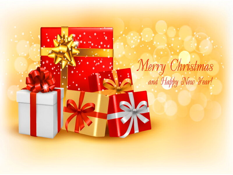 Stacked Gift Boxes — Red, Festive
