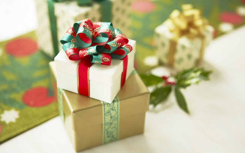 Stacked Gift Boxes — White, Festive, Winter, Photograph
