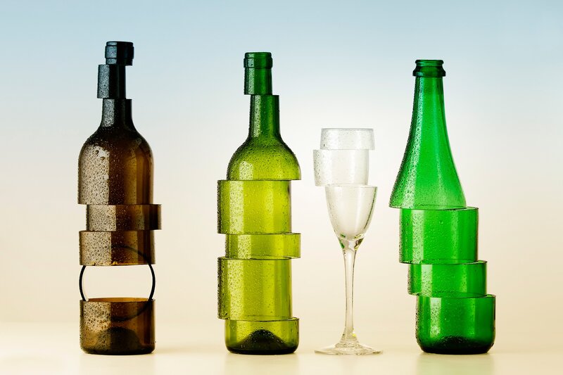 Stacked Glass Bottles