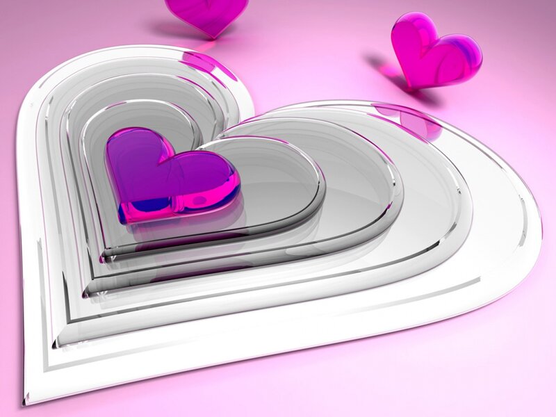 Stacked Glass Hearts