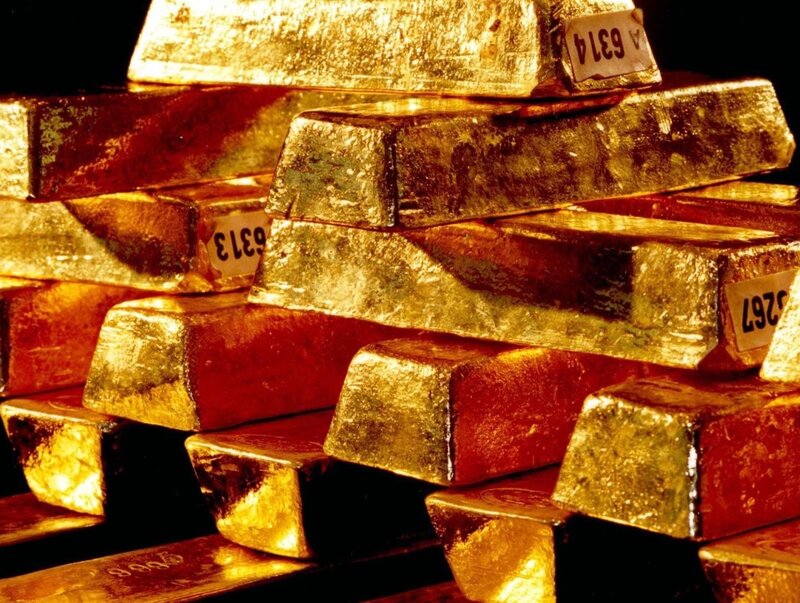 Stacked Gold Bars — Dramatic, Photograph