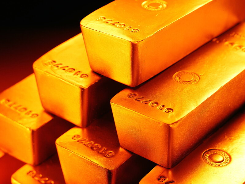 Stacked Gold Bars — Dramatic