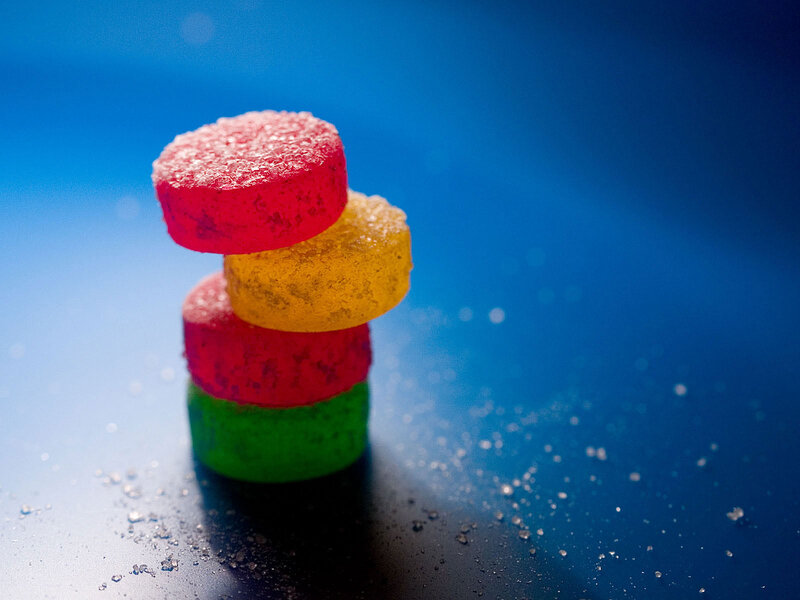Stacked Gummy Candies — Red