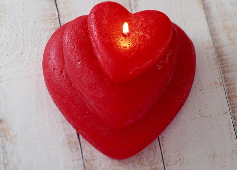 Stacked Heart Candles