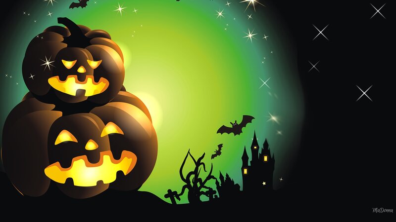 Stacked Jack-o-lanterns — Green