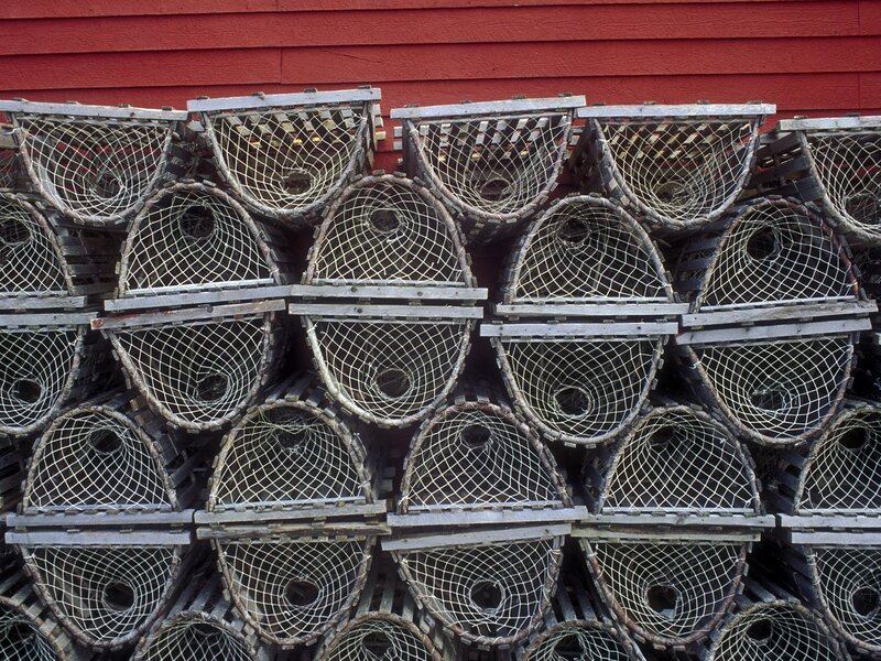 Stacked Lobster Traps — Red