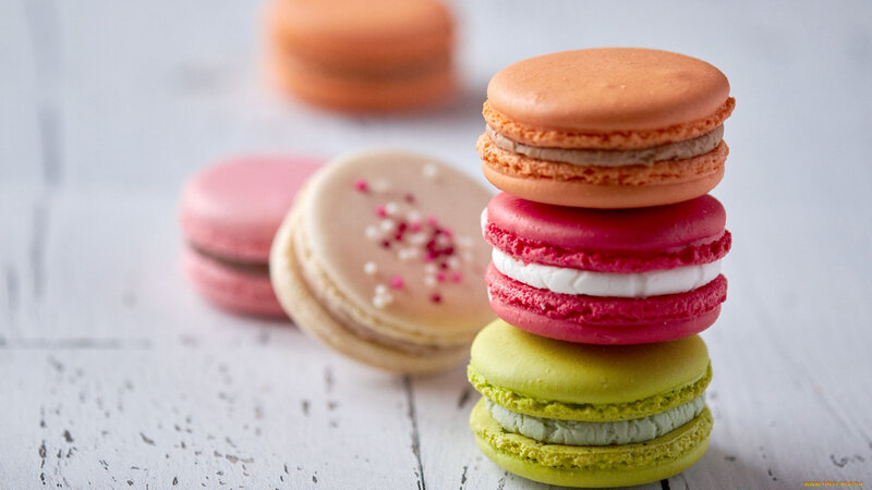 Stacked Macarons on Table