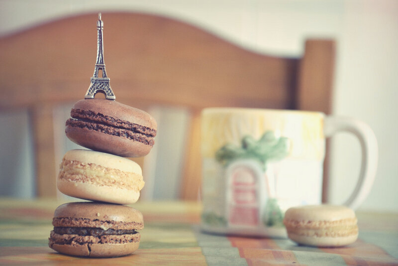 Stacked Macarons with Eiffel Tower
