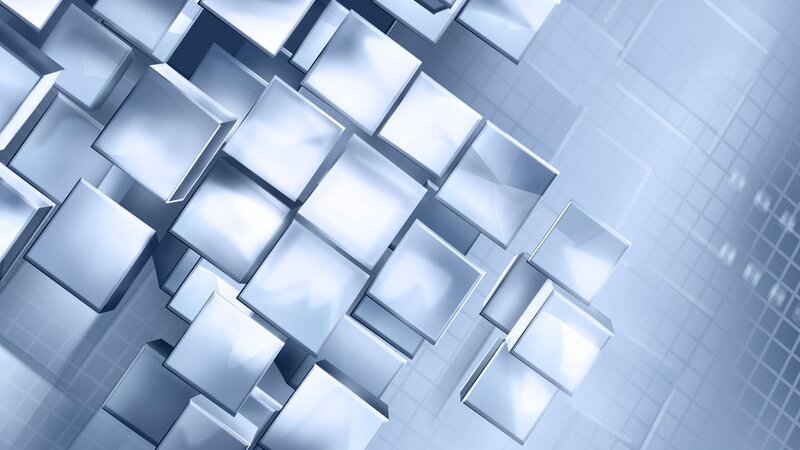 Stacked Metallic Cubes — Silver