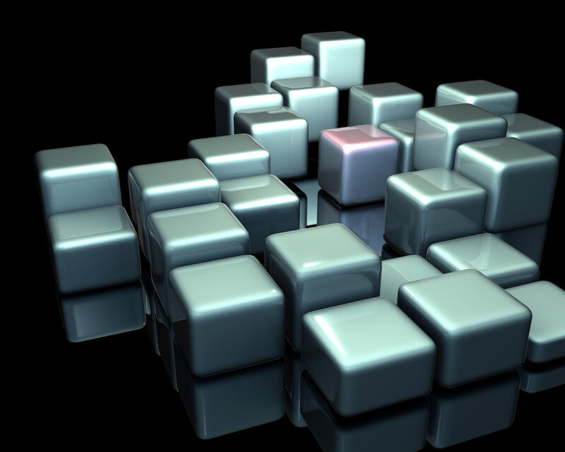 stacked metallic cubes