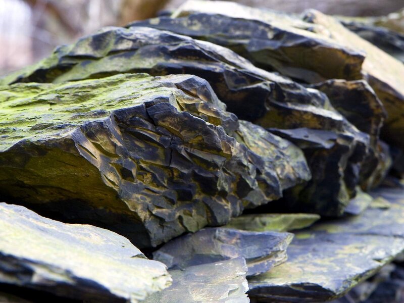 stacked mossy rocks
