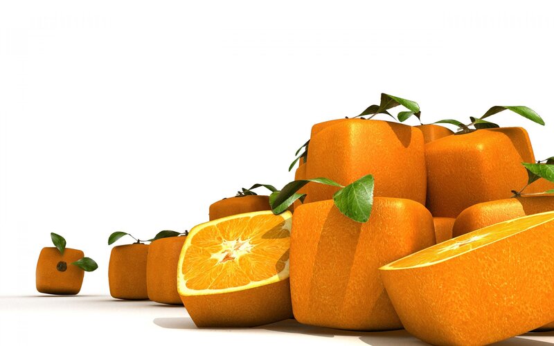 Stacked Orange Cubes