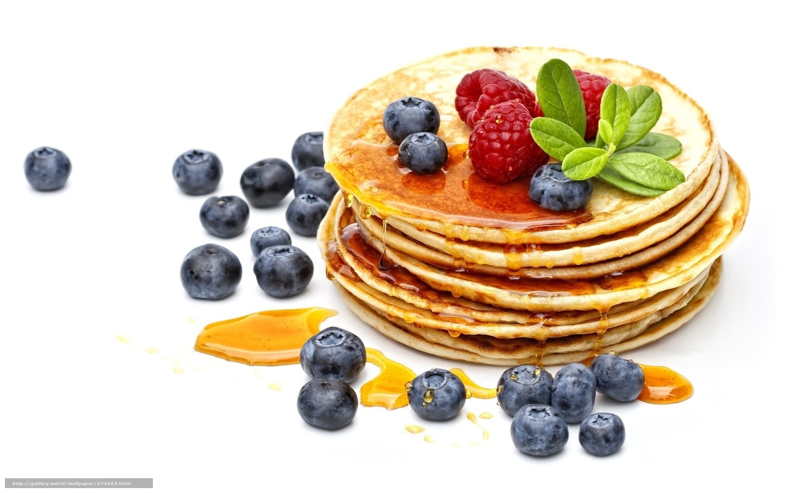 stacked pancakes with berries