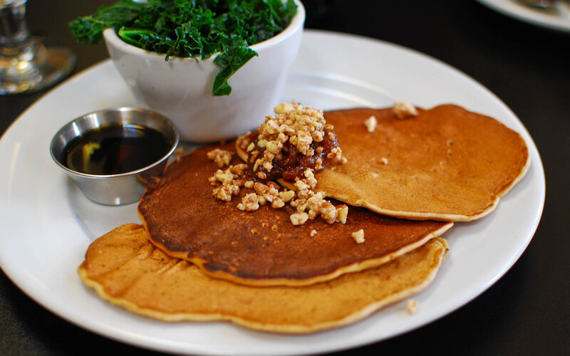 Stacked Pancakes with Toppings