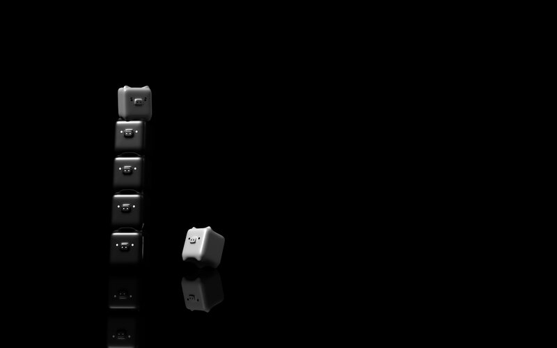 stacked pig blocks on black