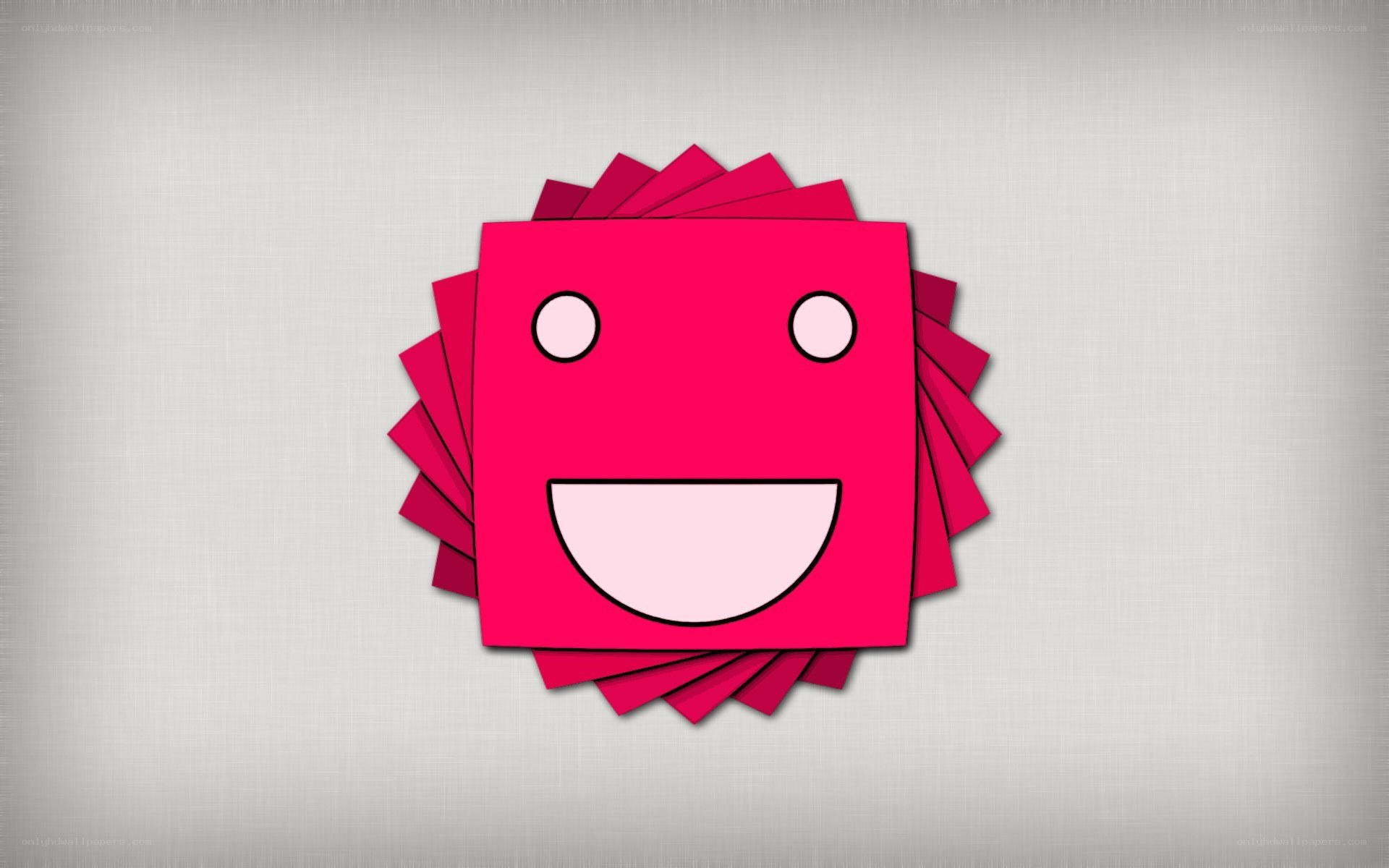 stacked pink smiley face