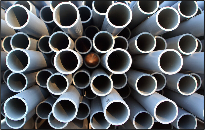 stacked pipes close-up