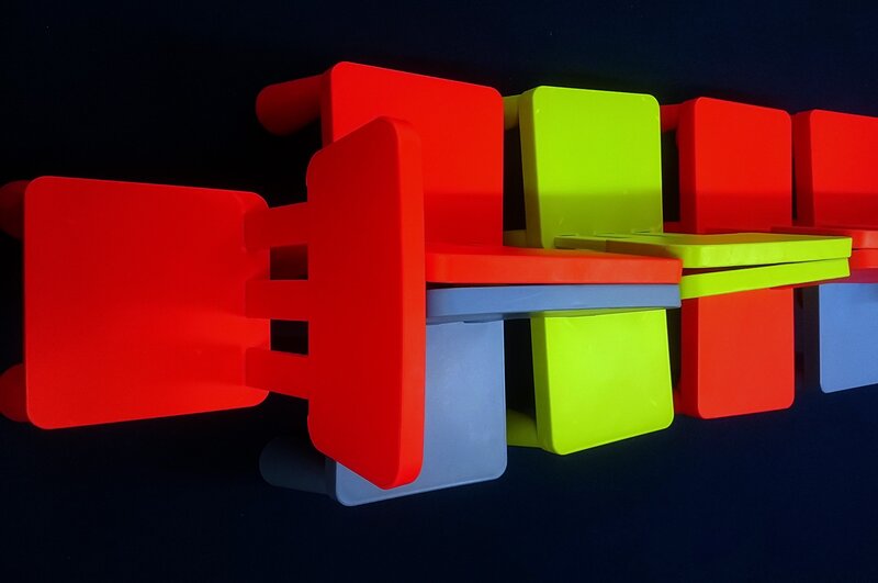 Stacked Plastic Chairs