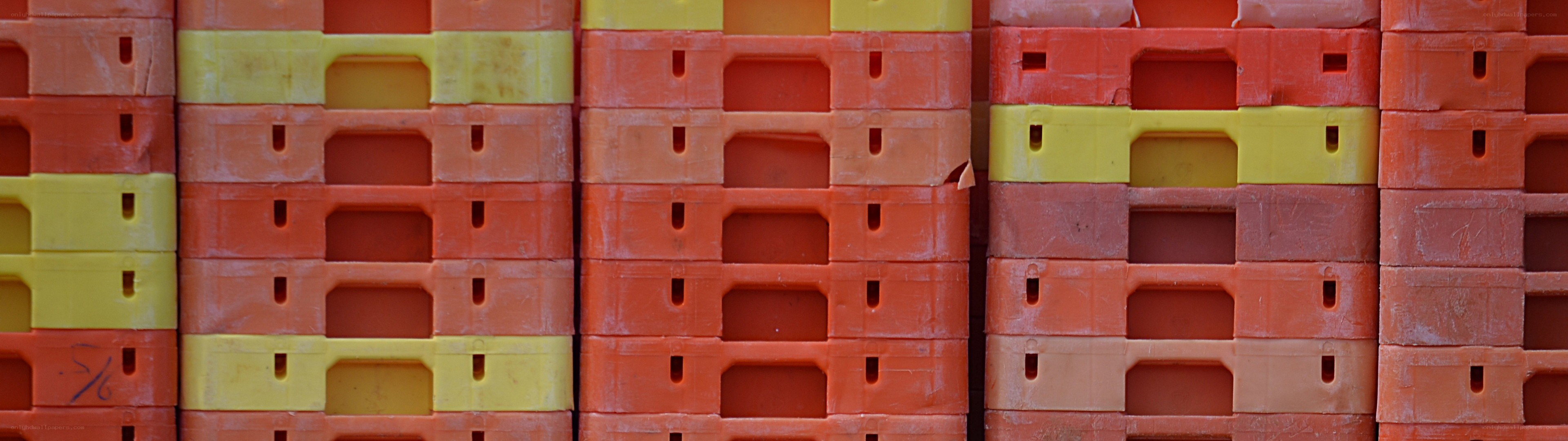 stacked plastic crates