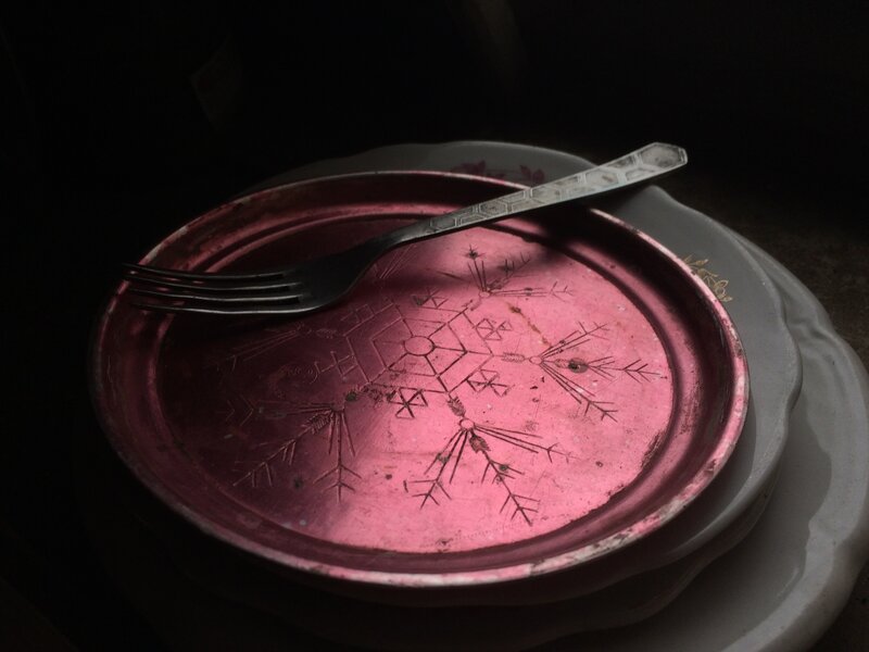 Stacked Plates with Fork