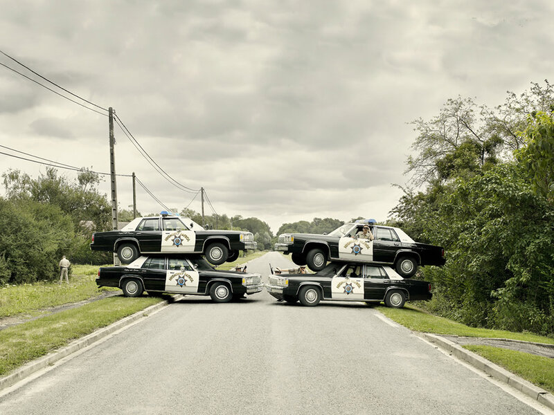 Stacked Police Cars