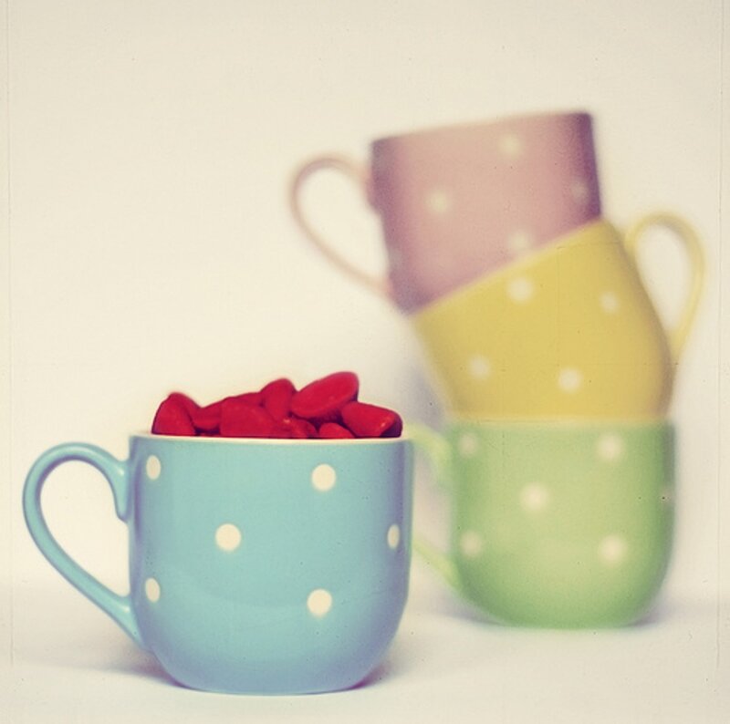 Stacked Polka-dot Mugs