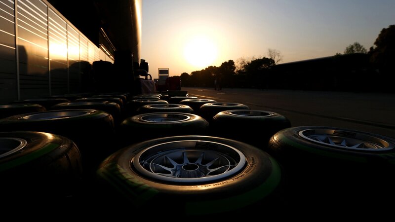 Stacked Racing Tires — Black, Dramatic