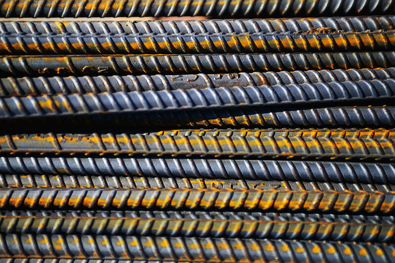 stacked rebar rods
