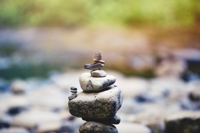 Stacked River Stones — Gray