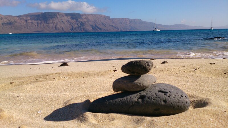 Stacked Rocks on Beach