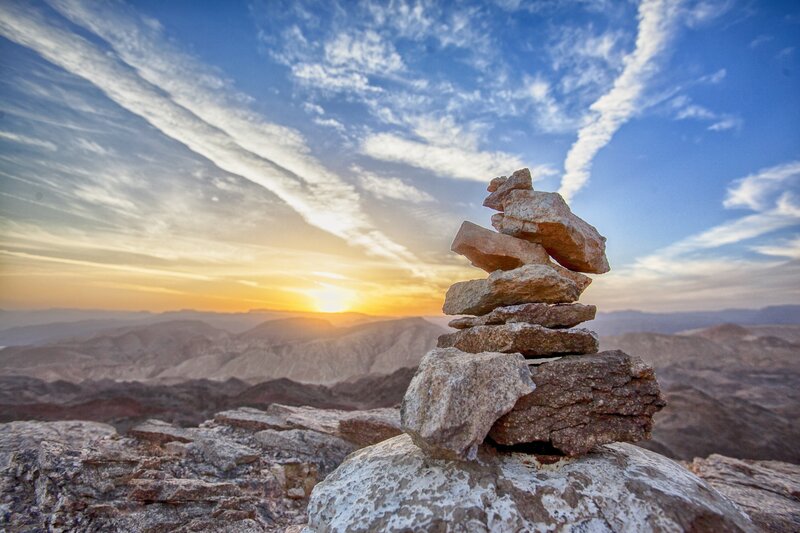 Stacked Rocks on Mountain