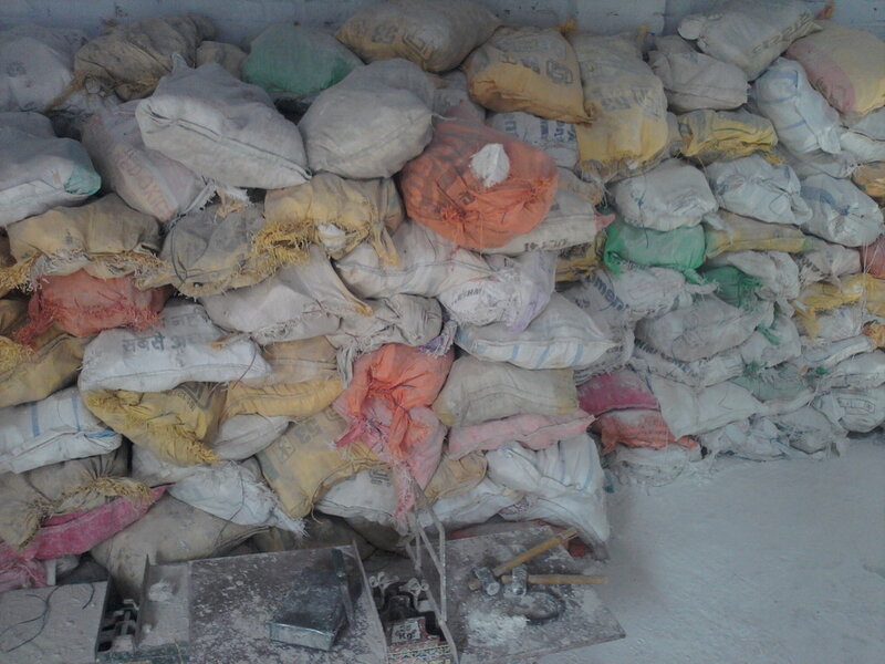 Stacked Sacks of Material