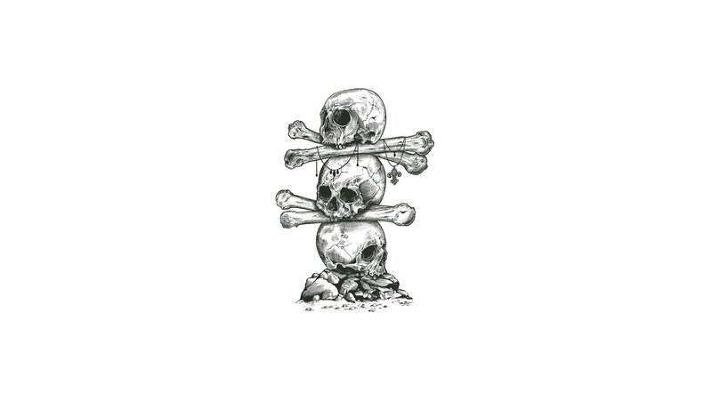 stacked skulls and bones